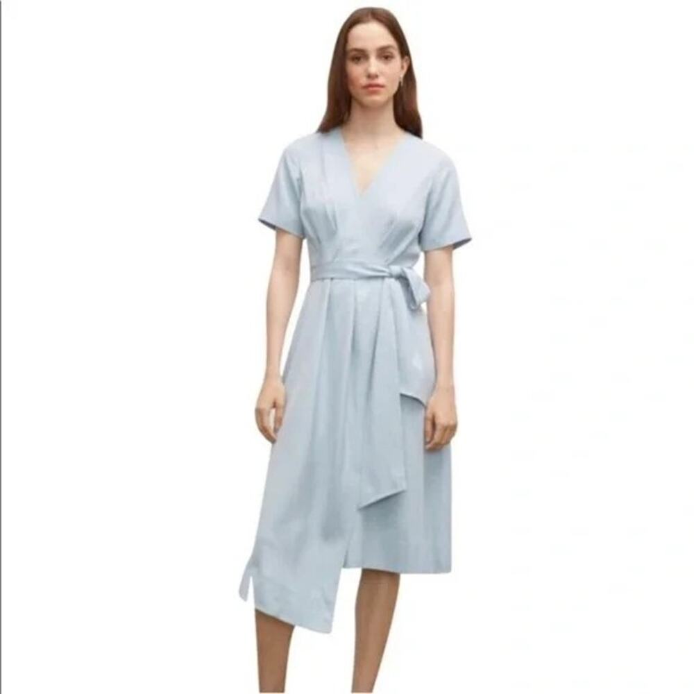 NWOT Club Monaco Light Blue Asymmetrical Wrap Dress Size 4